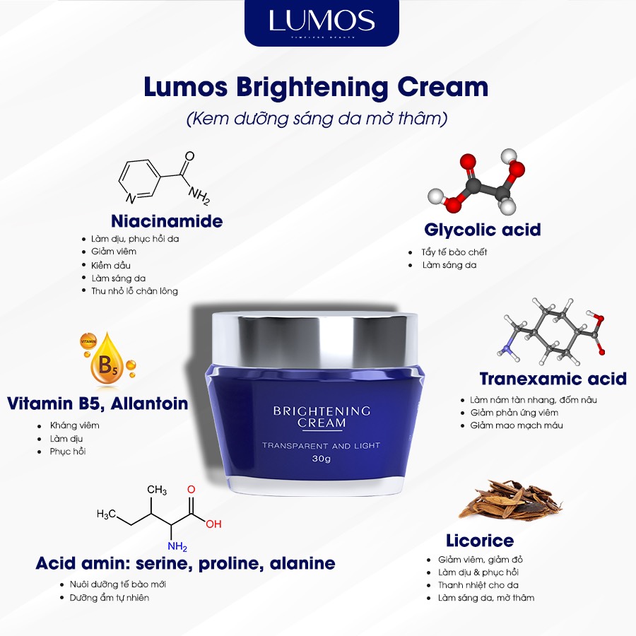 KEM DƯỠNG ỨC CHẾ NÁM LUMOS BRIGHTENING 